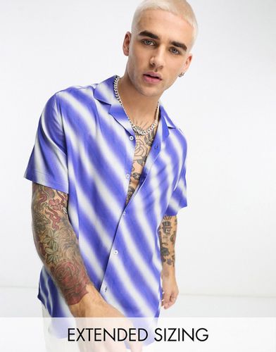 Chemise décontractée à revers et rayures diagonales - Asos Design - Modalova