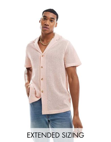 Chemise décontractée texturée avec manches courtes et col à revers profonds - Vieux - Asos Design - Modalova