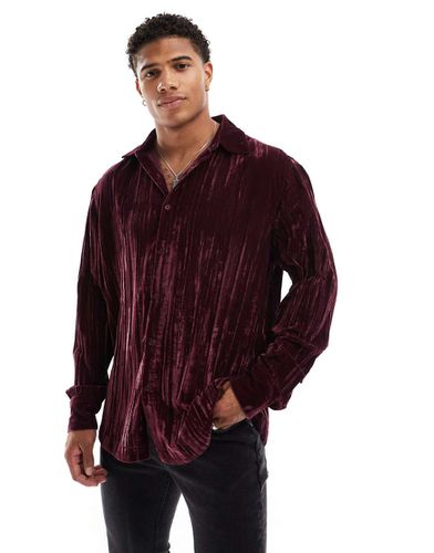 Chemise en velours effet froissé - Bordeaux - Asos Design - Modalova