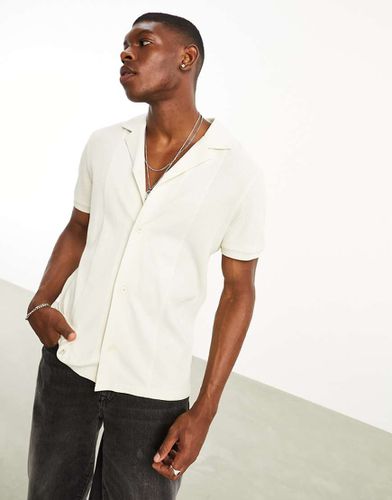 Chemise en jersey gaufré avec empiècement - Écru - Asos Design - Modalova