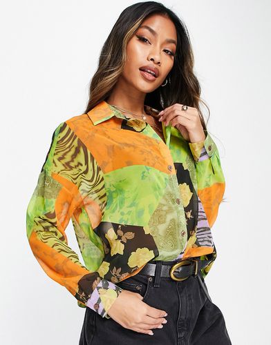 Chemise manches longues imprimés animal et fleurs - Asos Design - Modalova