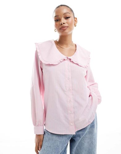 Chemise oversize à rayures avec col à volants - Asos Design - Modalova