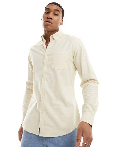 Chemise Oxford coupe slim - Crème - Asos Design - Modalova