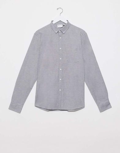 Chemise Oxford ajustée en fils teints - Anthracite - GREY - Asos Design - Modalova