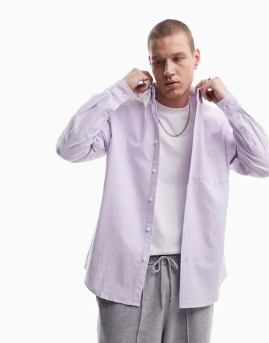 Chemise Oxford oversize style années 90 - Lilas teint - Asos Design - Modalova