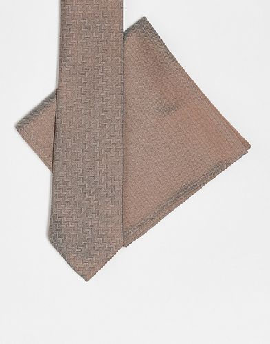 Cravate et pochette - Taupe - Asos Design - Modalova