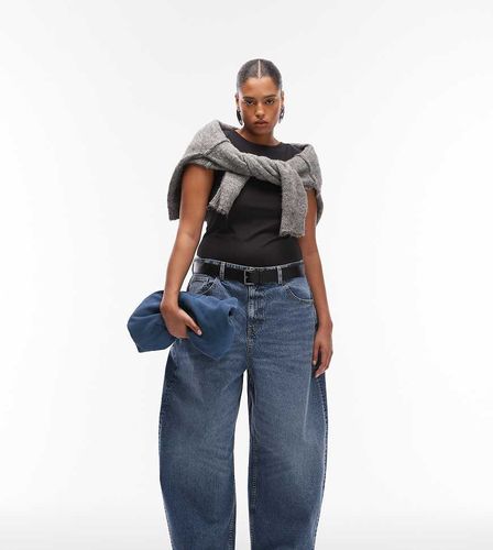 ASOS DESIGN Curve - Circular Design Collection - Jean barrel  taille haute - fonc dlav - Asos Curve - Modalova