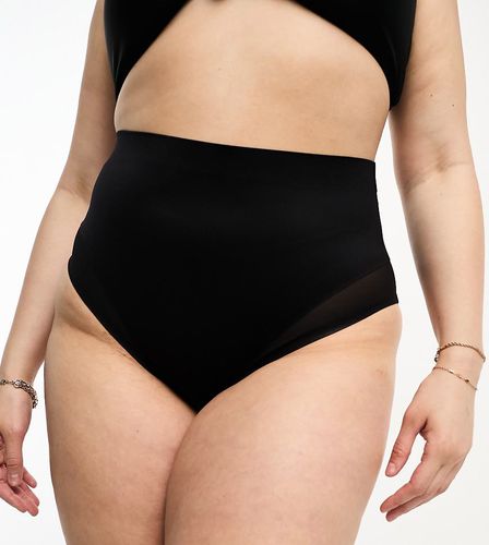 ASOS DESIGN Curve - Culotte taille haute semi-gainante en tulle - Noir - Asos Curve - Modalova