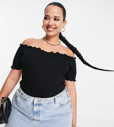 ASOS DESIGN Curve - Body à encolure Bardot et bords ondulés - Asos Curve - Modalova