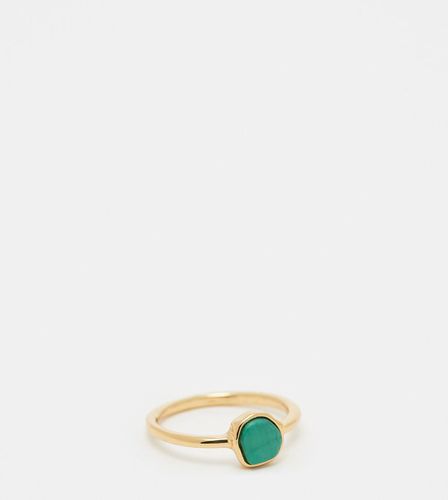 ASOS DESIGN Curve - Bague en plaqué or 14 carats avec pierre de malachite effet fondu - Asos Curve - Modalova