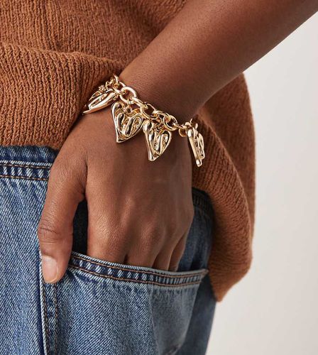 ASOS DESIGN Curve - Bracelet à breloques caurs et barre en T - Asos Curve - Modalova