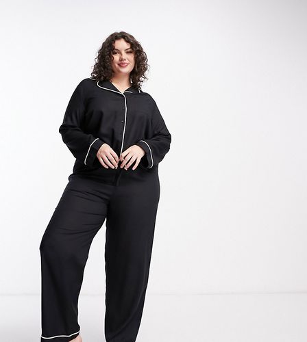 ASOS DESIGN Curve - Ensemble de pyjama en modal avec chemise et pantalon avec liserés contrastants - Asos Curve - Modalova