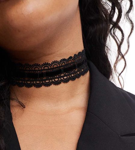 ASOS DESIGN Curve - Halloween - Collier ras de cou avec dentelle et velours - Asos Curve - Modalova