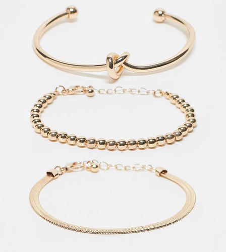 ASOS DESIGN Curve - Lot de 3 bracelets avec détail noué et boules - Asos Curve - Modalova