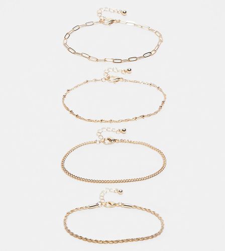 ASOS DESIGN Curve - Lot de 4 bracelets chaîne fins - Asos Curve - Modalova