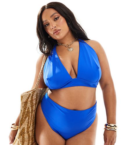 Curve - Maya - Bas de bikini échancré à taille haute - de cobalt - Asos Design - Modalova