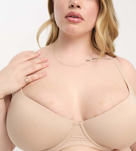 ASOS DESIGN Curve - Soutien-gorge invisible en microfibre avec bonnets moulés - Beige - Asos Curve - Modalova