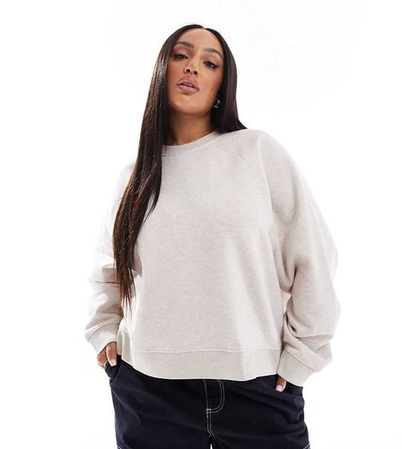 ASOS DESIGN Curve - Sweat oversize à détail raglan - Grège - Asos Curve - Modalova