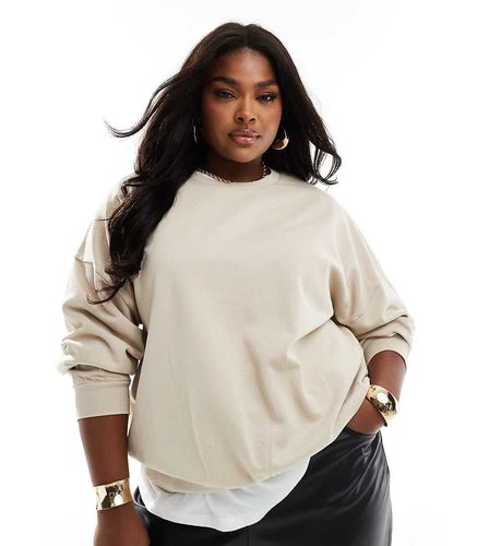 ASOS DESIGN Curve - Sweat oversize - Taupe délavé - Asos Curve - Modalova