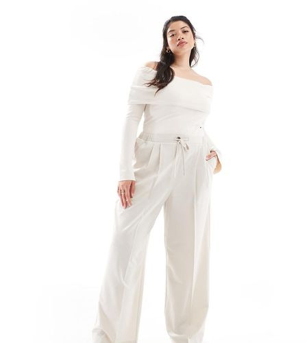 ASOS DESIGN Curve - Pantalon ajusté facile à enfiler - Crème - Asos Curve - Modalova