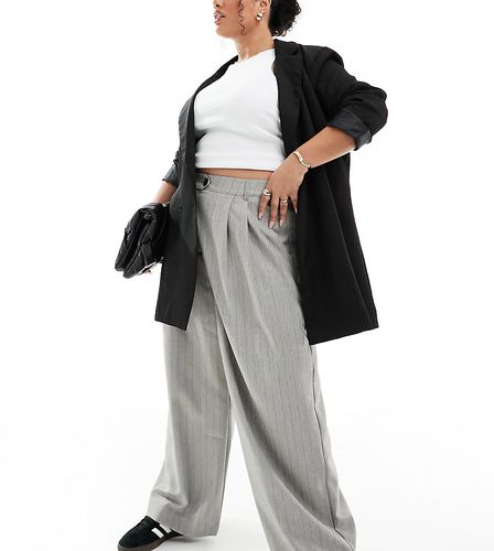 Curve - Pantalon large ajusté en tissu texturé à rayures - Asos Design - Modalova