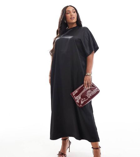 ASOS DESIGN Curve - Robe t-shirt mi-longue et oversize en satin - Asos Curve - Modalova