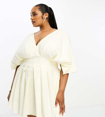 ASOS DESIGN Curve - Robe courte et structurée à col en V - Ivoire - Asos Edition - Modalova