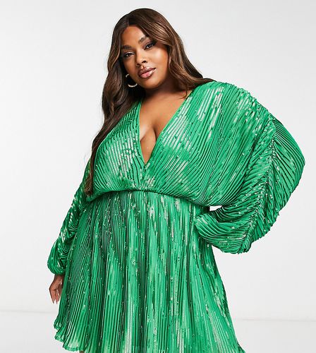 ASOS DESIGN Curve - Robe courte ornementée à manches bouffantes - Asos Curve - Modalova