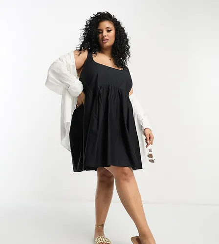 ASOS DESIGN Curve - Robe d'été babydoll courte à encolure carrée - Noir - Asos Curve - Modalova