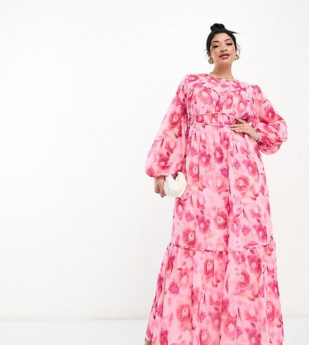 ASOS DESIGN Curve - Robe longue à fleurs à fronces au niveau de la taille - Asos Curve - Modalova