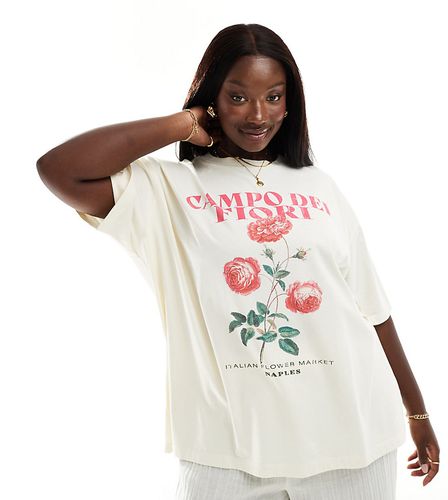 ASOS DESIGN Curve - T-shirt oversize à imprimé fleurs et Campo dei Fiori - Asos Curve - Modalova