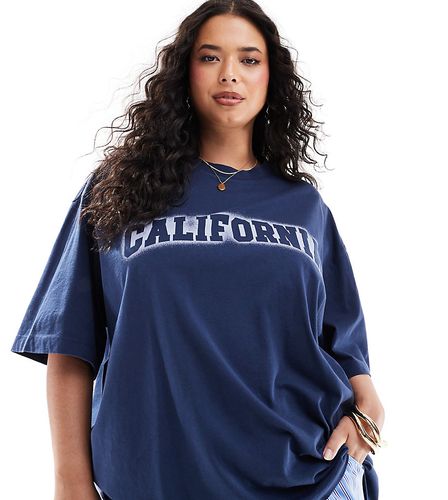 Curve - T-shirt oversize avec imprimé California effet spray - Asos Design - Modalova
