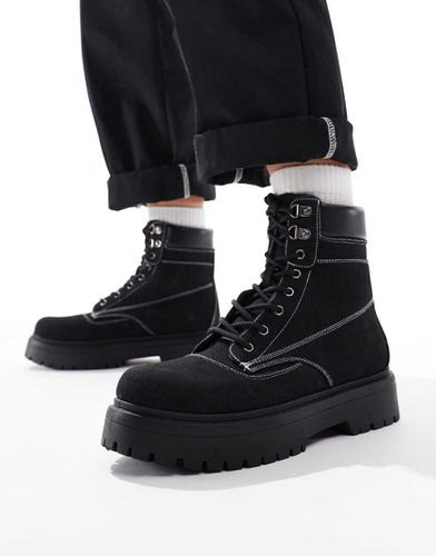 Bottes à lacets avec semelle chunky - Noir - Asos Design - Modalova