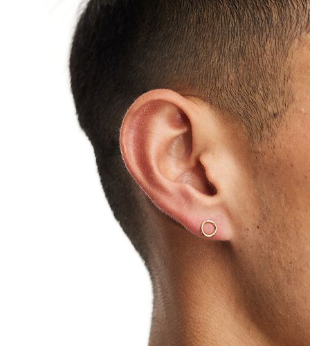 Boucles d'oreilles circulaires en argent massif plaqué or 14 carats - Asos Design - Modalova