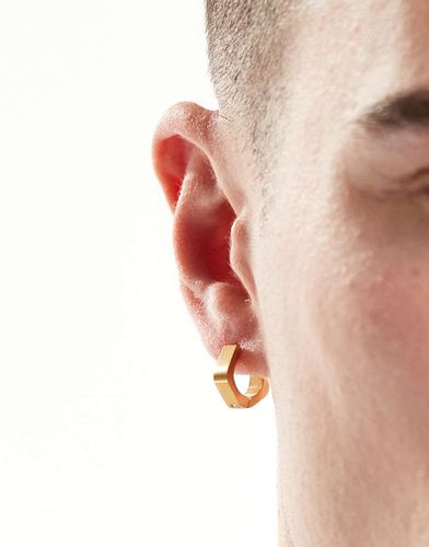 Boucles d'oreilles géométriques étanches en acier inoxydable brossé - Asos Design - Modalova