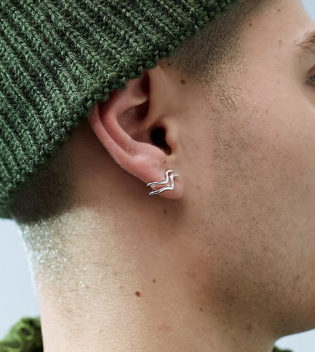 Boucles d'oreilles ondulées effet fondu en argent massif - Asos Design - Modalova