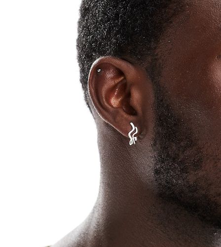Boucles d'oreilles ondulées effet fondu en argent massif - Asos Design - Modalova