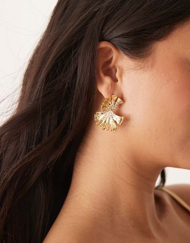 Boucles d'oreilles pendantes avec feuilles texturées - Asos Design - Modalova