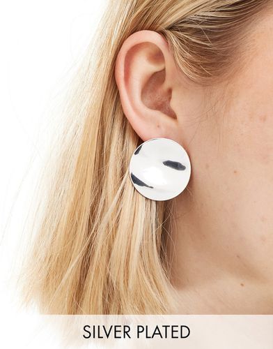 Boucles d'oreilles plaquées argent avec motif circulaire abstrait - Asos Design - Modalova