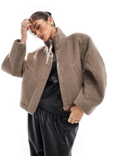 Bomber brossé à col entonnoir et manches bouffantes - Champignon - Asos Design - Modalova