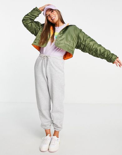 Bomber court avec capuche en jersey - Kaki - Asos Design - Modalova