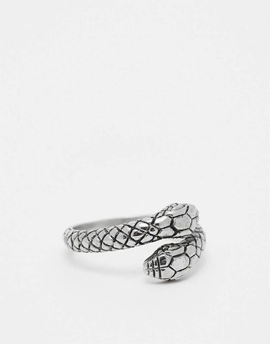 Bague en argent massif étanche à motif serpent - poli - Asos Design - Modalova