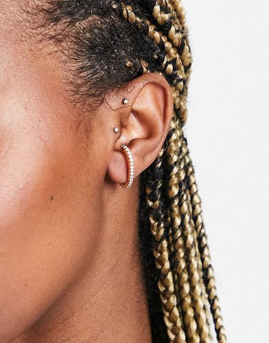 Bagues d'oreilles avec barre en T ornées de cristaux - Asos Design - Modalova