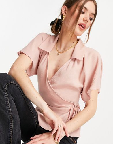 Blouse cache-caur avec col - Blush - Asos Design - Modalova