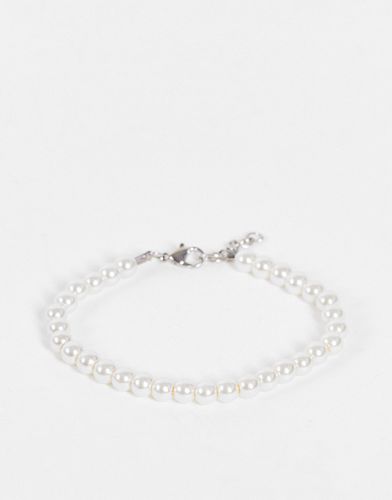 Bracelet de soirée avec perles fantaisie 6 mm - Blanc - Asos Design - Modalova