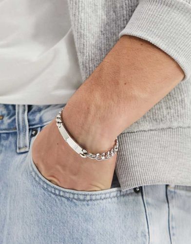 Bracelet étanche en acier inoxydable poli avec maillons chunky et barre - Asos Design - Modalova