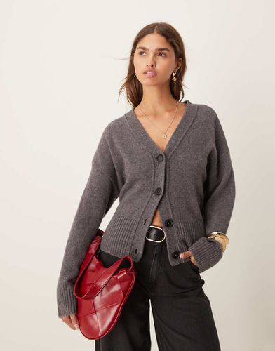 Gilet à col en V en laine d'agneau mélangée - Asos Design - Modalova