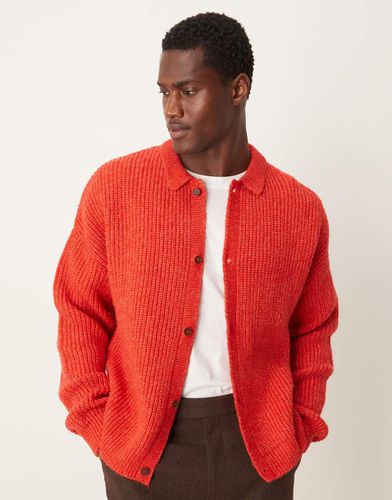 Gilet boutonné coupe décontractée carrée en laine mélangée épaisse - Asos Design - Modalova