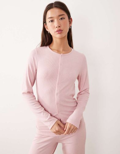Gilet de pyjama boutonn ctel et doux  assortir - Rose clair - Asos Design - Modalova