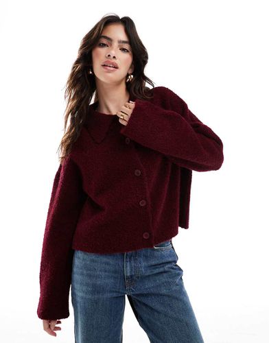 Gilet en maille bouclée - Bordeaux - Asos Design - Modalova